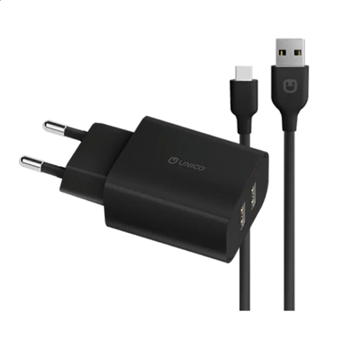 СЗУ Unico 2USB + Дата-кабель Type-C 2,4A фото 