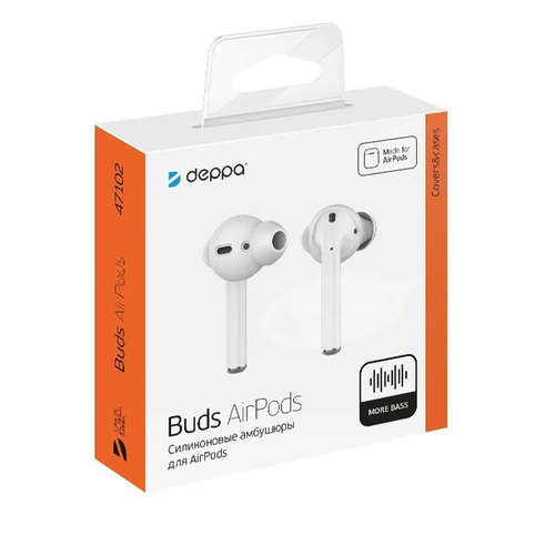 Амбушюры Deppa Buds для AirPods Silicone White фото 