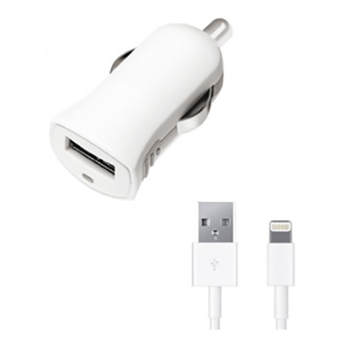 Автомобильное зарядное устройство Deppa Prime Line Apple 8-pin 2100mAh White фото 